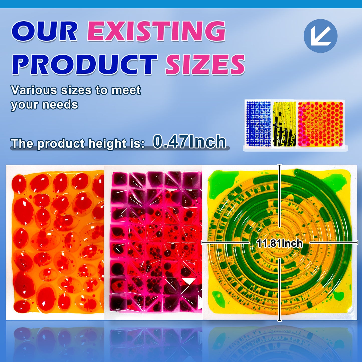 Textured Liquid Sensory Mats - set of 6